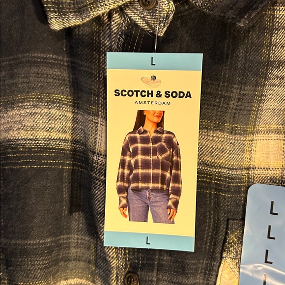 Scotch & Soda Black and White Plaid Button-Down Shirt - Picture 2 of 4